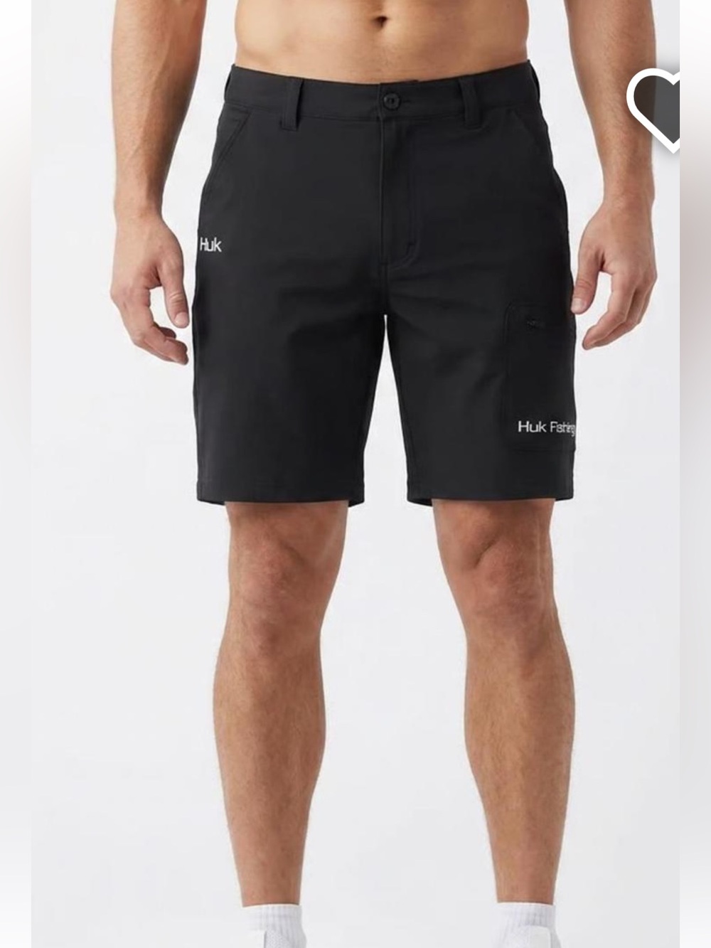 HUK black fishing shorts size Small